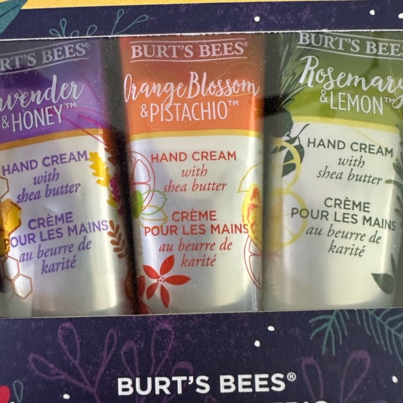 BURTS BEES Hand Cream Trio (3 tubes) Holiday Gift Set w/ shea butter NWT - Picture 2 of 4